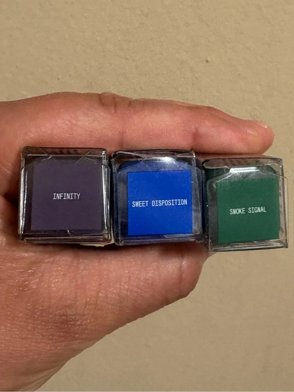 about-face Three Matte Fluid Eye Paints -INFINITY SWEET DISPOSITION SMOKE SIGNAL
